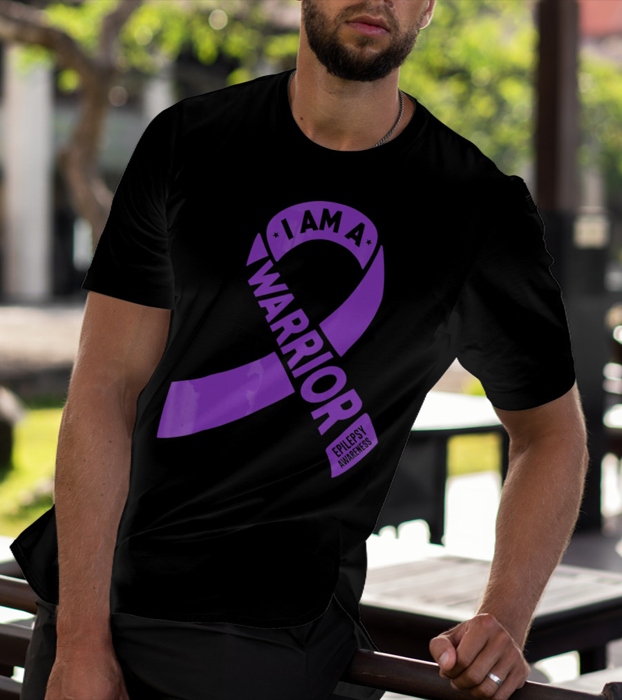 I Am A Warrior Purple Ribbon Epilepsy Awareness T-Shirt