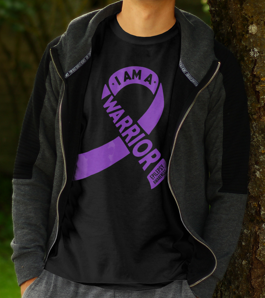 I Am A Warrior Purple Ribbon Epilepsy Awareness T-Shirt