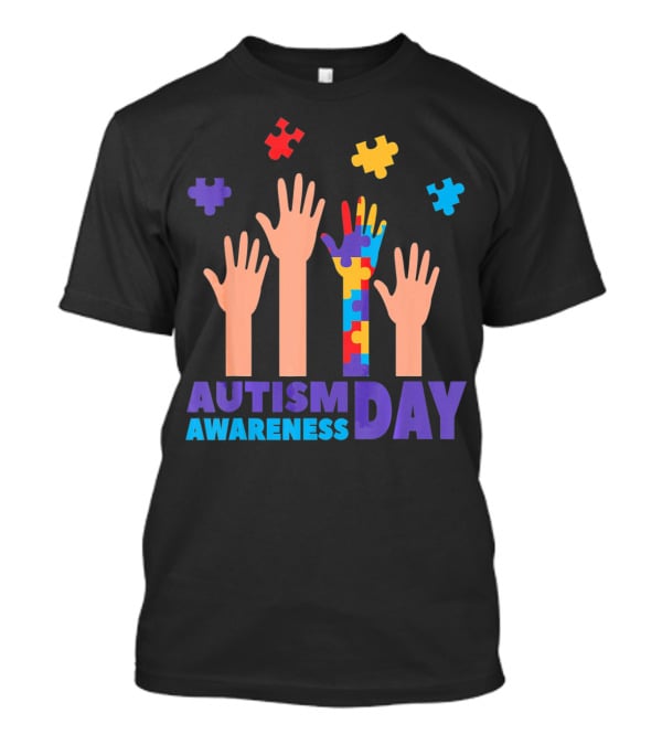 Autism Awareness Day Hands Puzzles T-Shirt