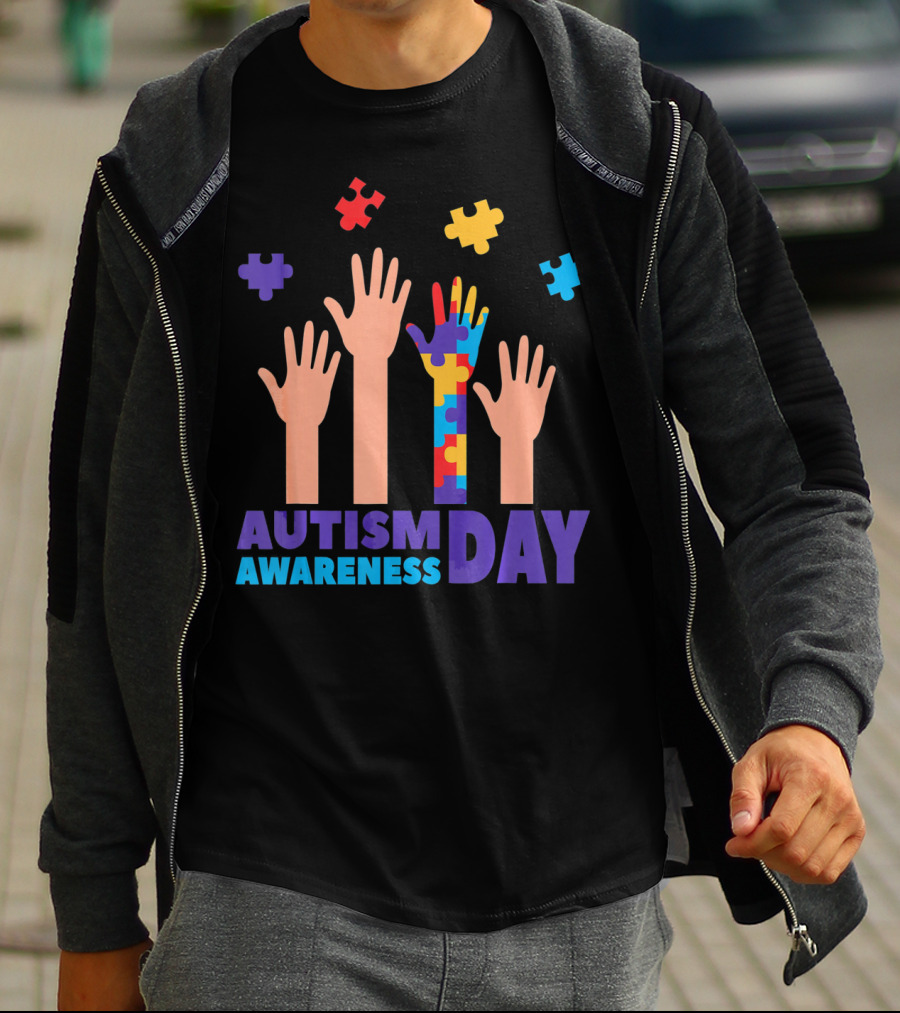 Autism Awareness Day Hands Puzzles T-Shirt