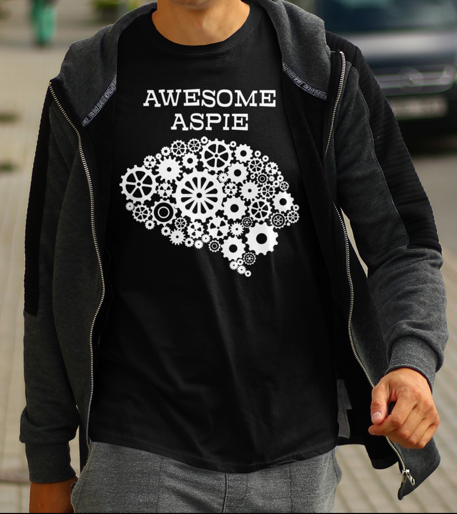Awesome Aspie Steampunk Brain Autism Awareness T-Shirt