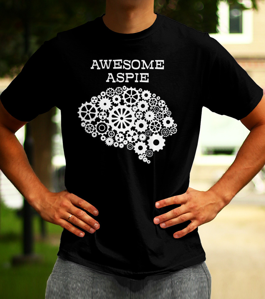 Awesome Aspie Steampunk Brain Autism Awareness T-Shirt