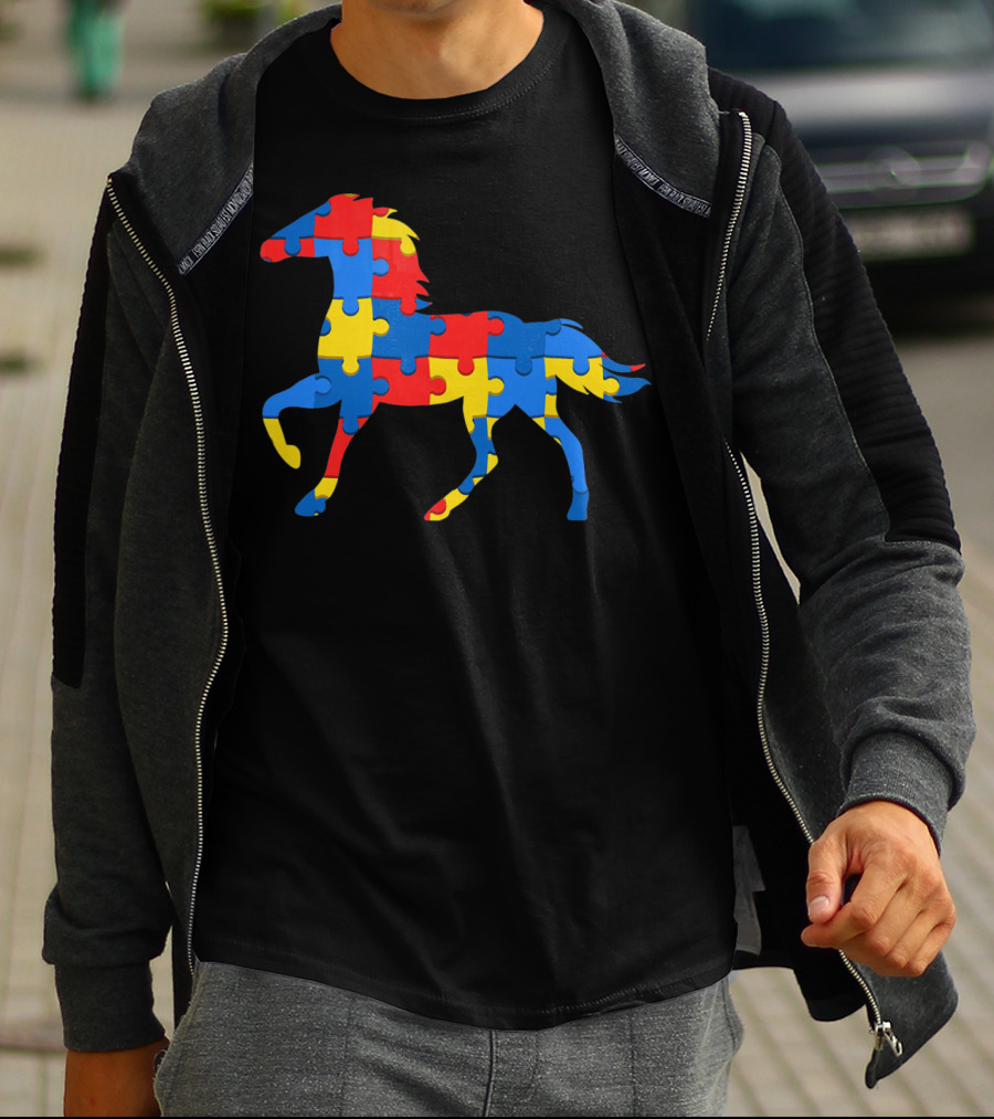 Autism Awareness Puzzle Horse T-Shirt
