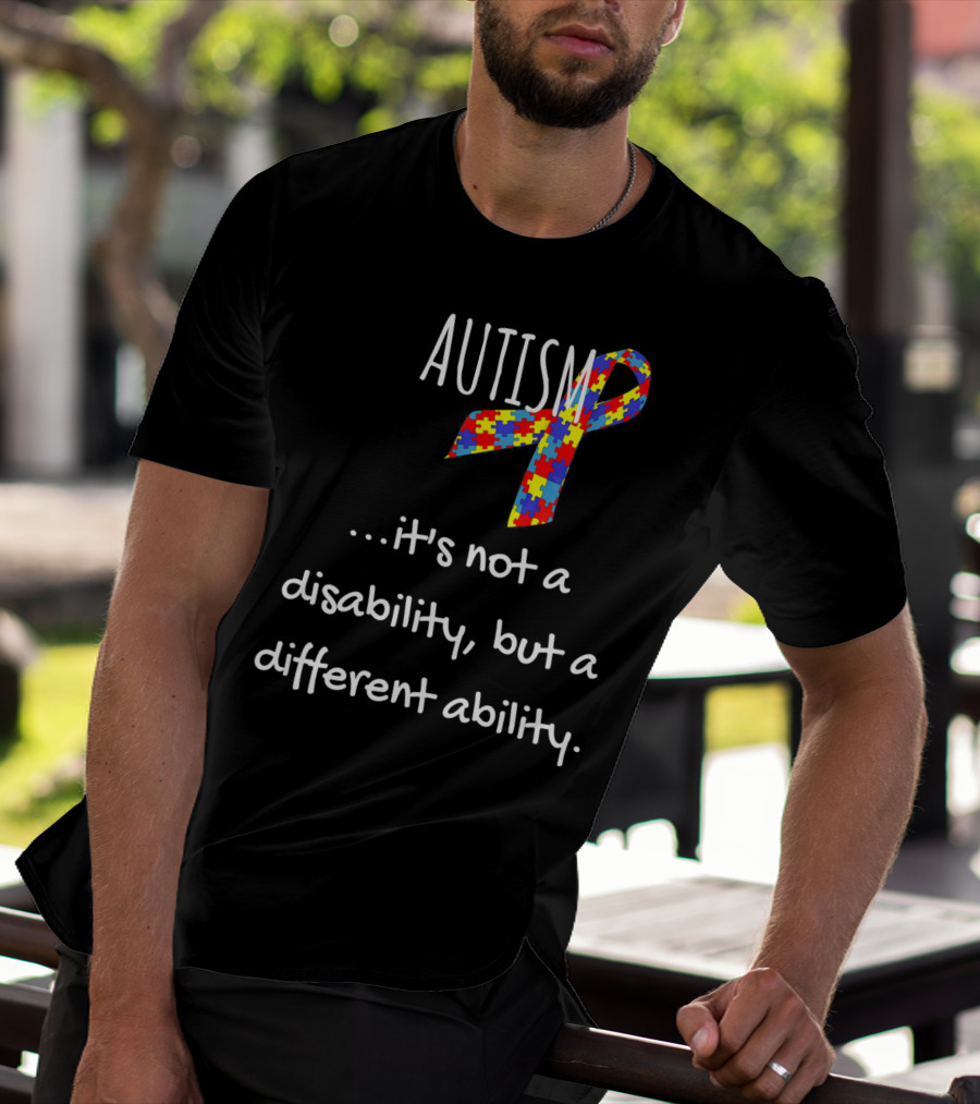 Autism Awareness It's Not A Disability But A Different Ability Puzzle T-Shirt