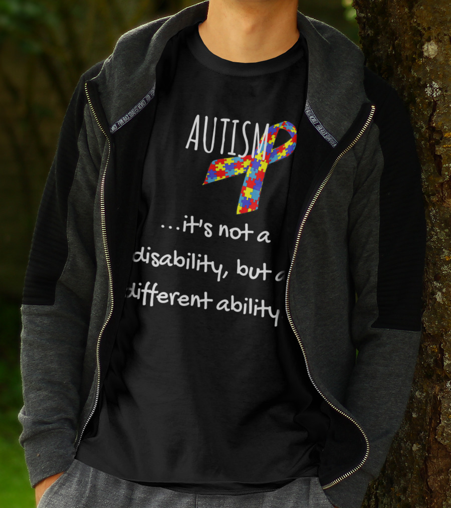 Autism Awareness It's Not A Disability But A Different Ability Puzzle T-Shirt