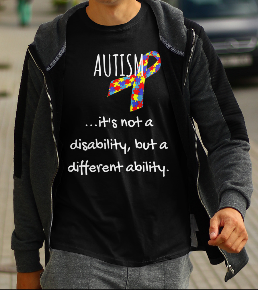 Autism Awareness It's Not A Disability But A Different Ability Puzzle T-Shirt