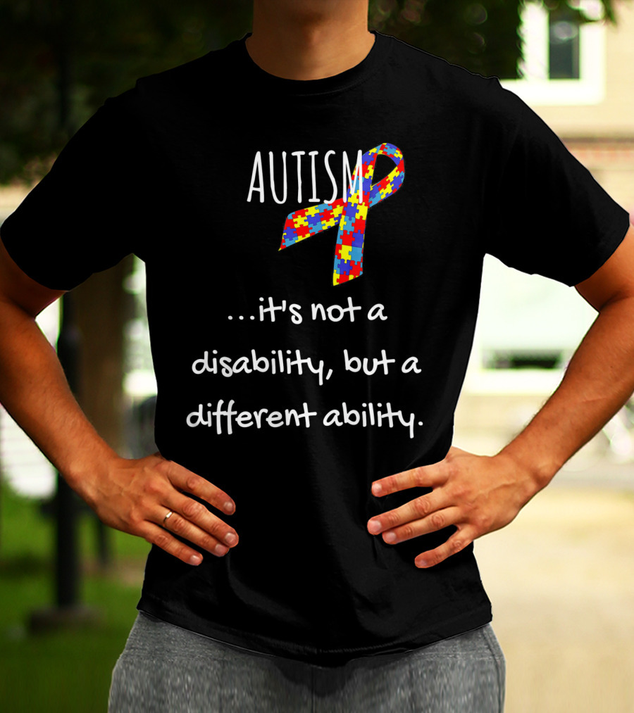 Autism Awareness It's Not A Disability But A Different Ability Puzzle T-Shirt