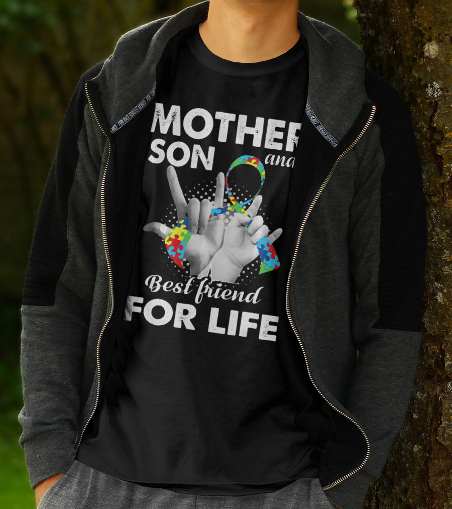 Mother Son And Best Friend For Life Autism Awareness T-Shirt
