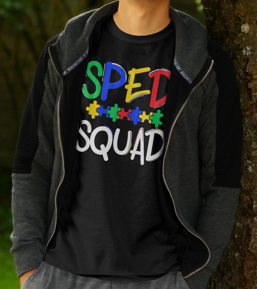 SPED Squad Autism Awareness Puzzle Piece Colors T-Shirt