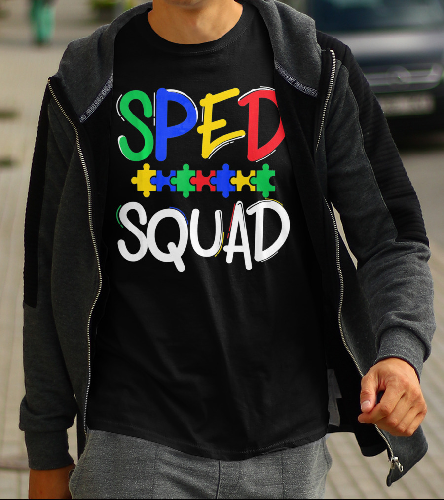 SPED Squad Autism Awareness Puzzle Piece Colors T-Shirt