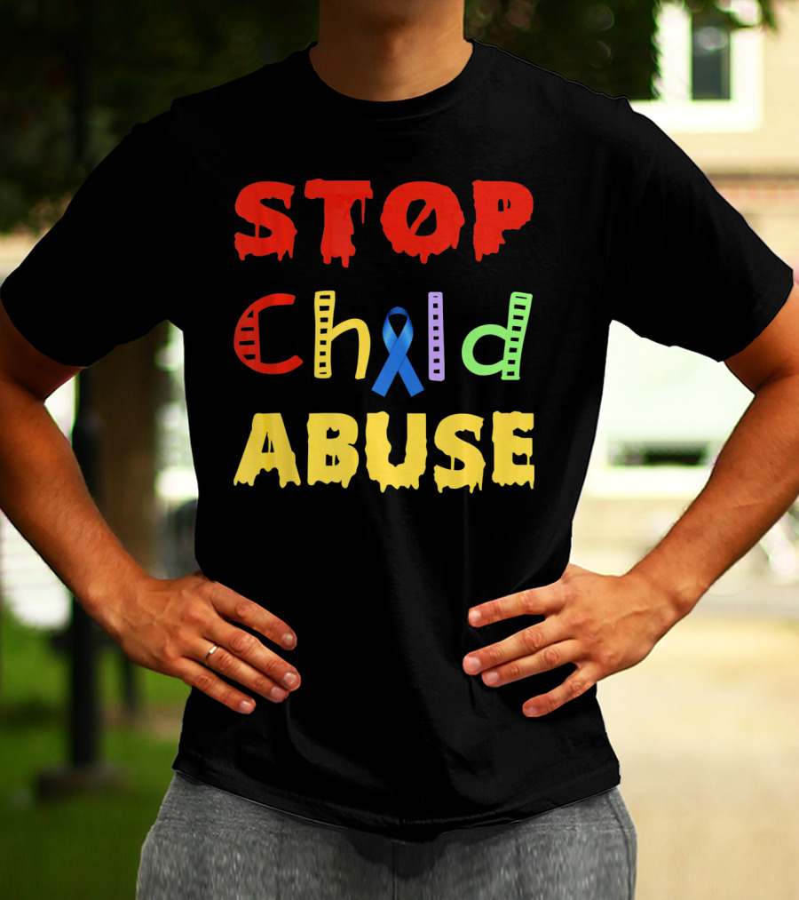 STOP Child Abuse Awareness Blue T-Shirt