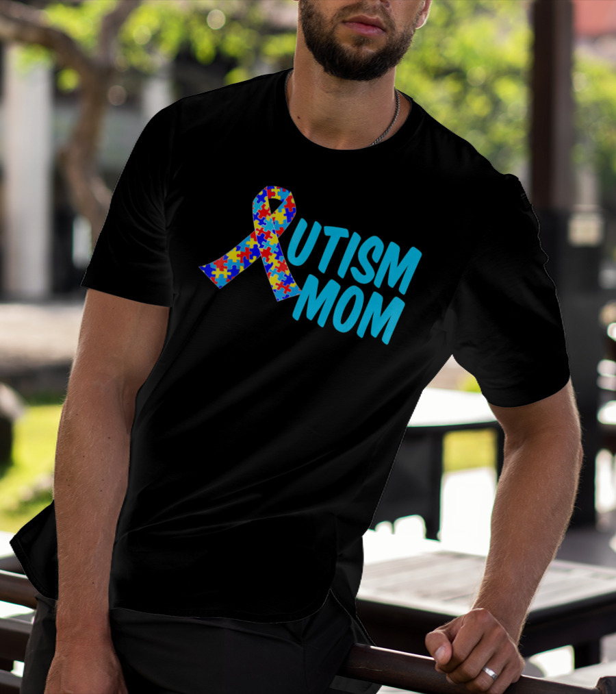 Autism Mom Puzzle Ribbon Awareness T-Shirt