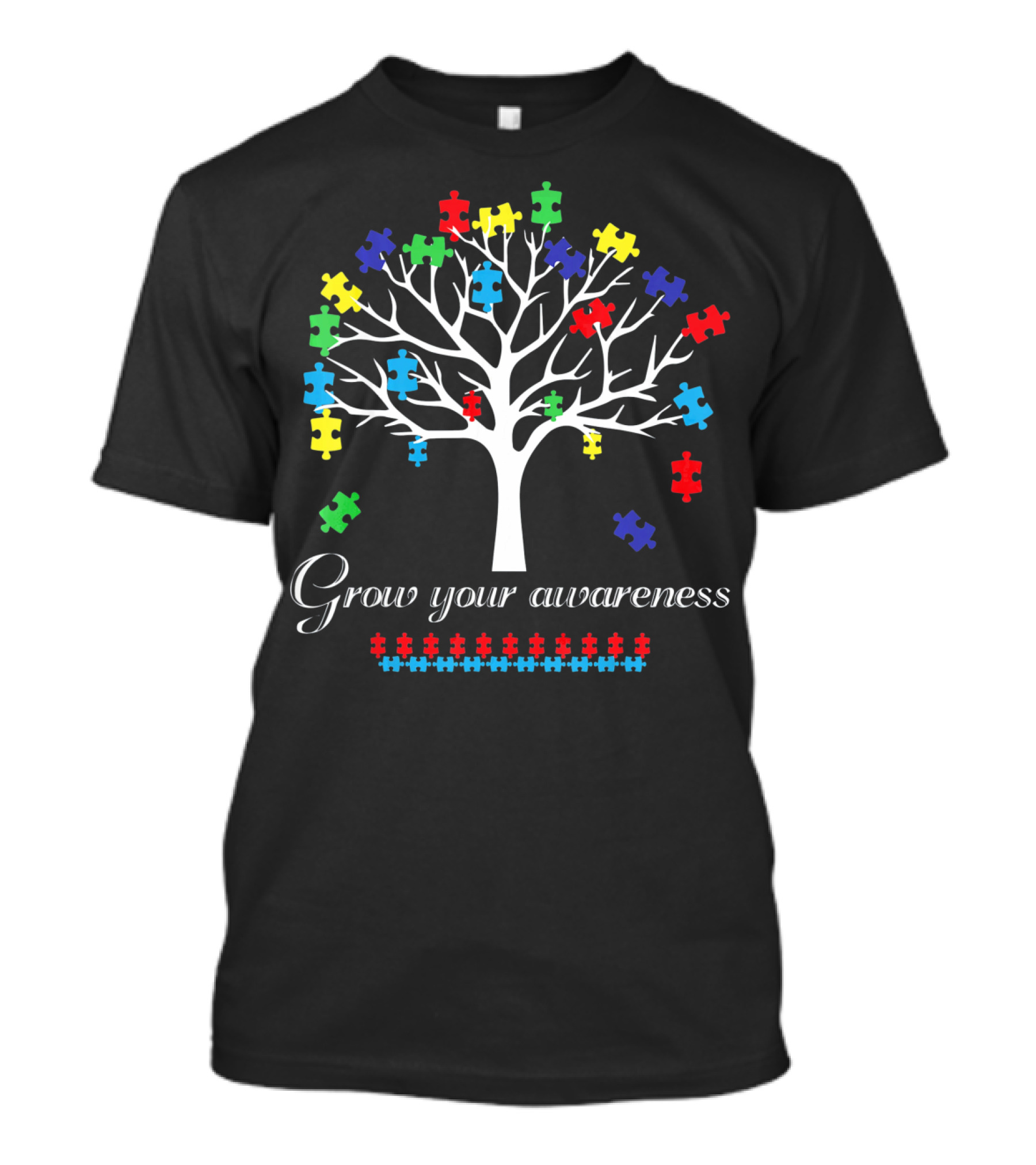 Grow Your Awareness Autism Puzzle Piece Tree T-Shirt