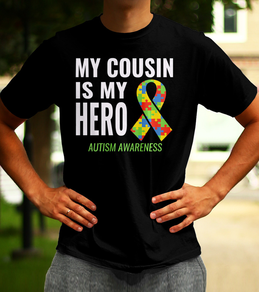 My Cousin Is My Hero Autism Awareness Puzzle T-Shirt
