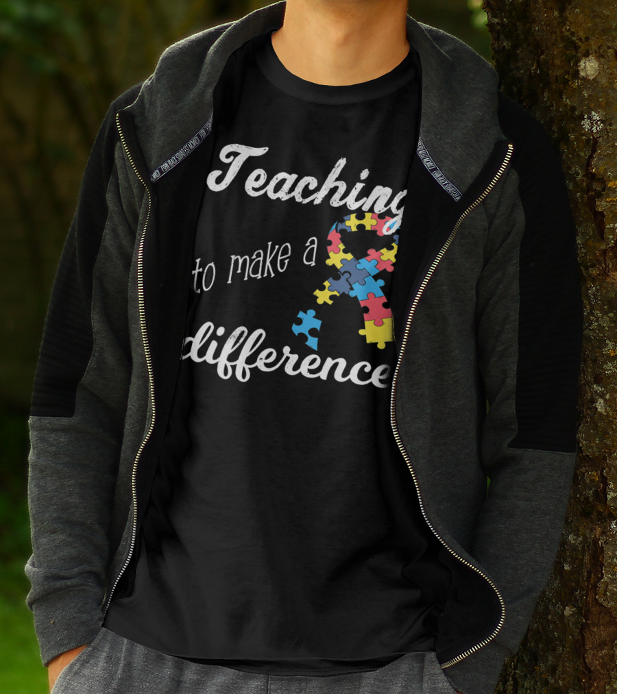 Teaching To Make A Difference Autism Awareness Puzzle T-Shirt