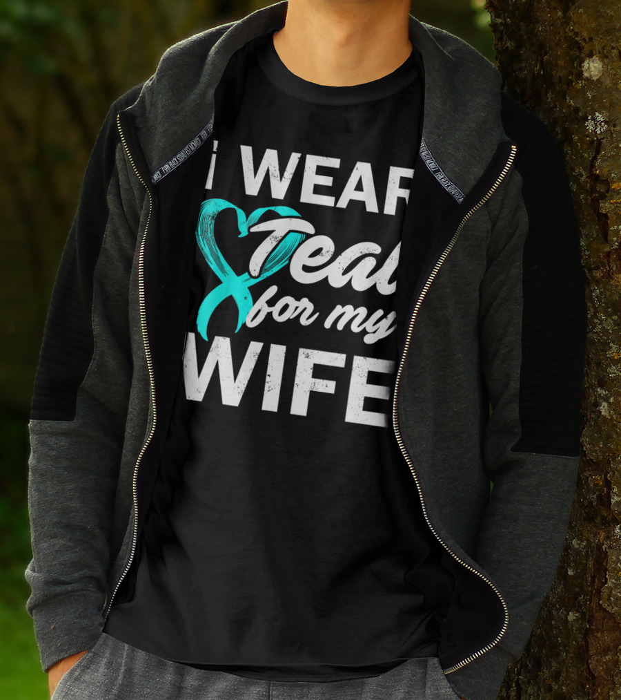 I Wear Teal For My Wife PCOS Awareness T-Shirt