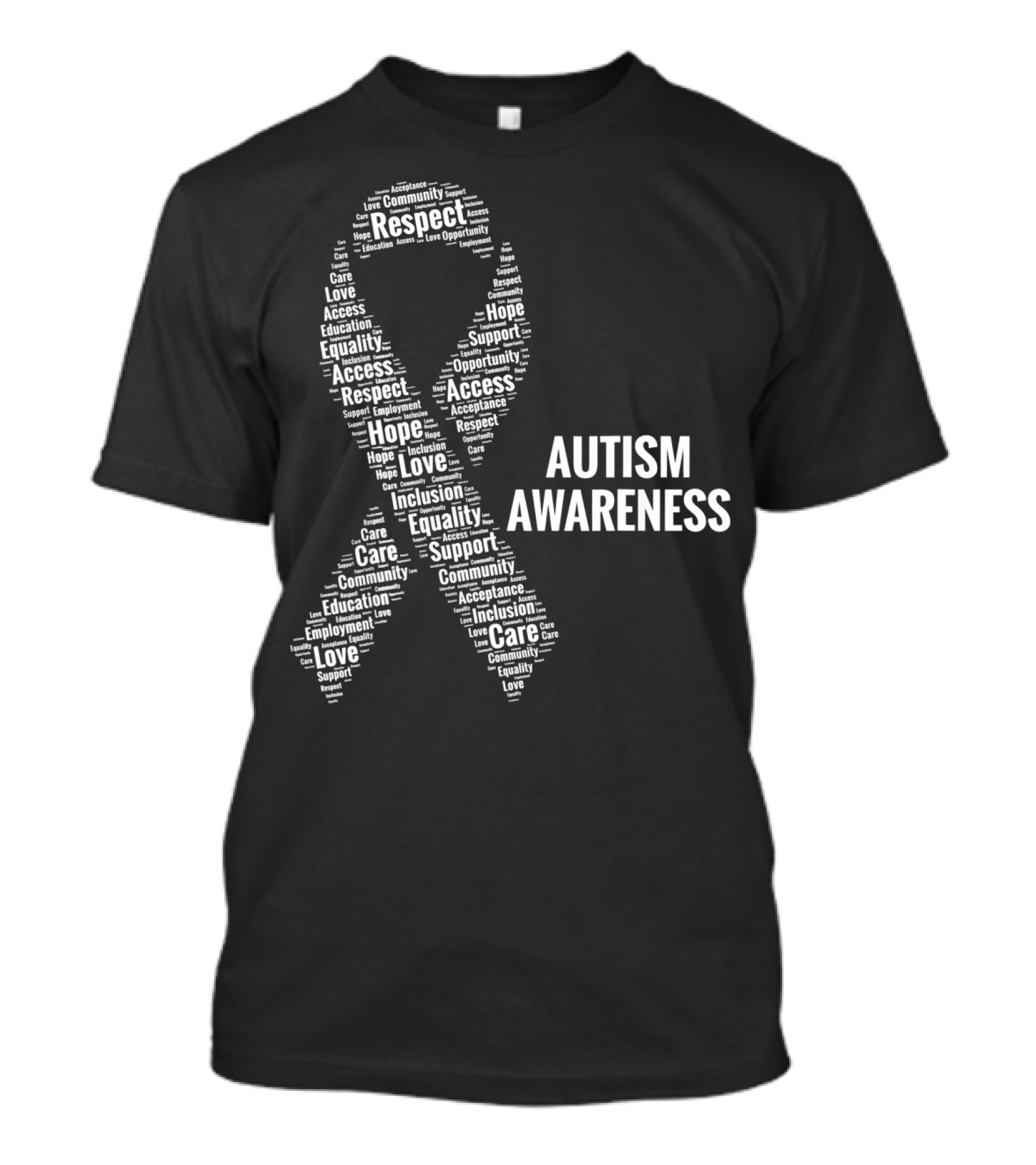Autism Awareness Respect Access Care Support Ribbon Inclusion Equality Community T-Shirt