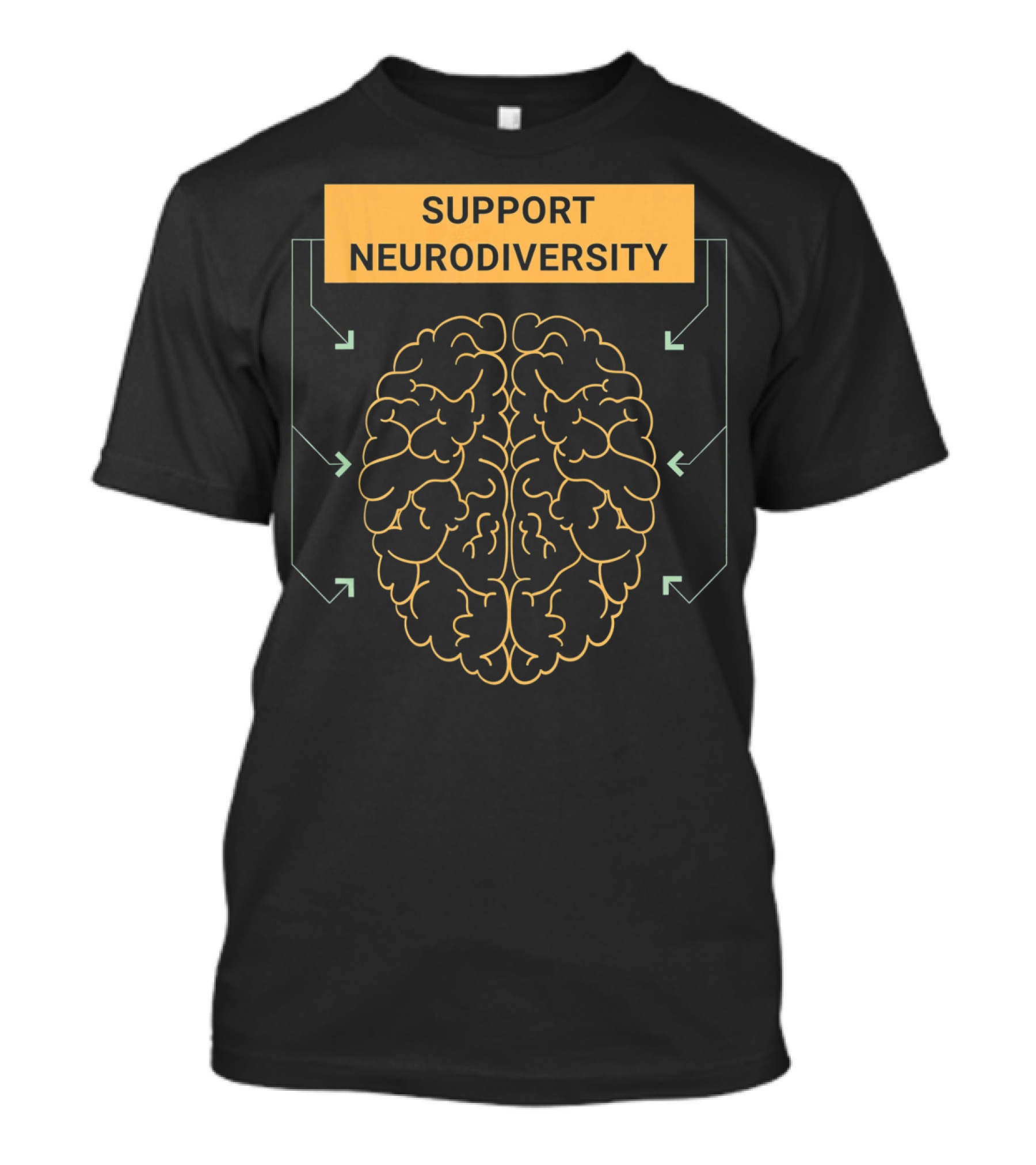 Support Neurodiversity Autism Awareness Brain Arrows T-Shirt