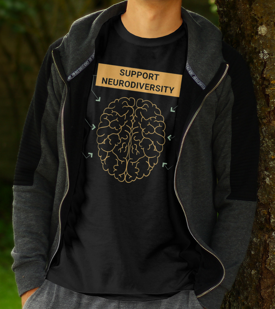 Support Neurodiversity Autism Awareness Brain Arrows T-Shirt