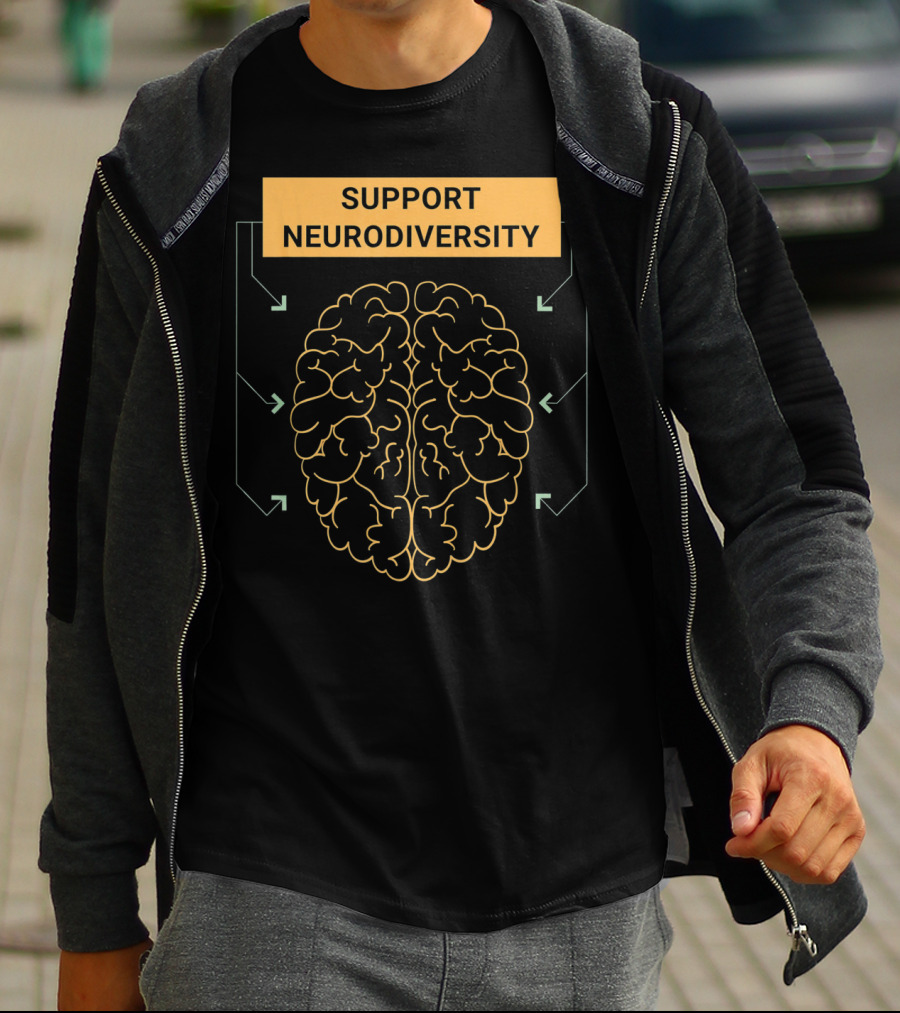 Support Neurodiversity Autism Awareness Brain Arrows T-Shirt