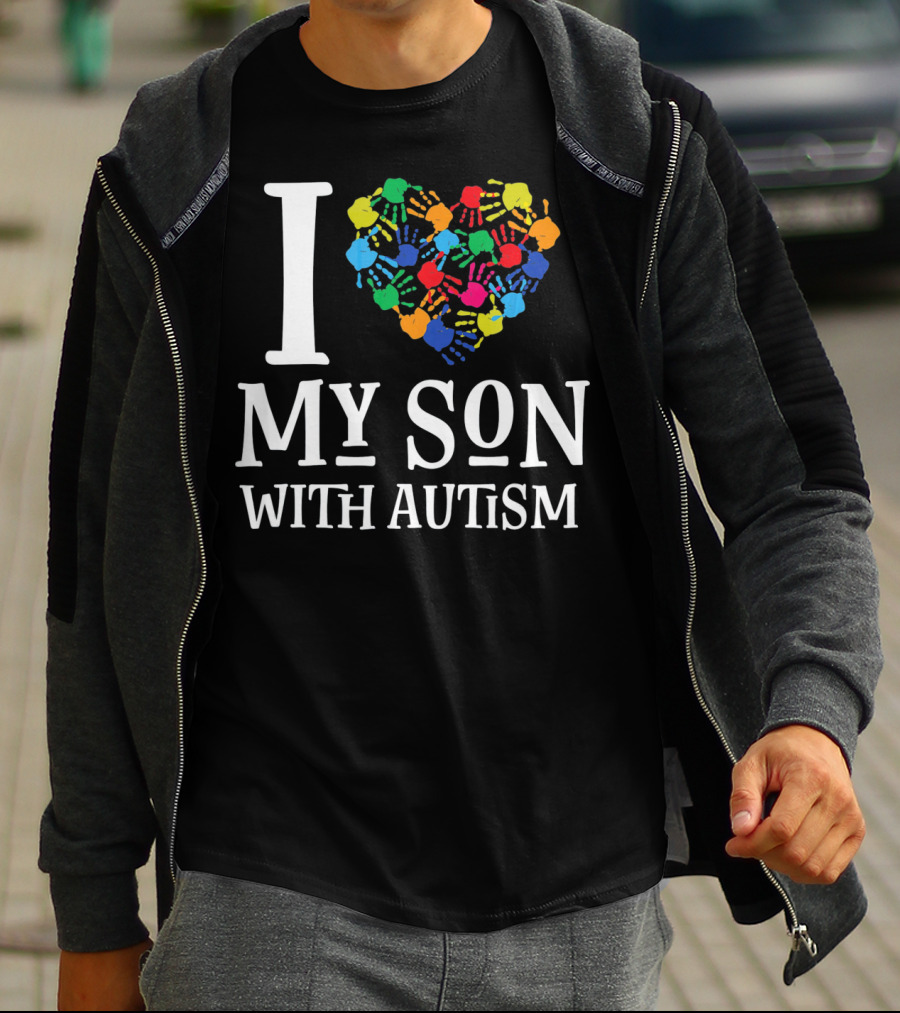 I Love My Son With Autism Spectrum Awareness T-Shirt