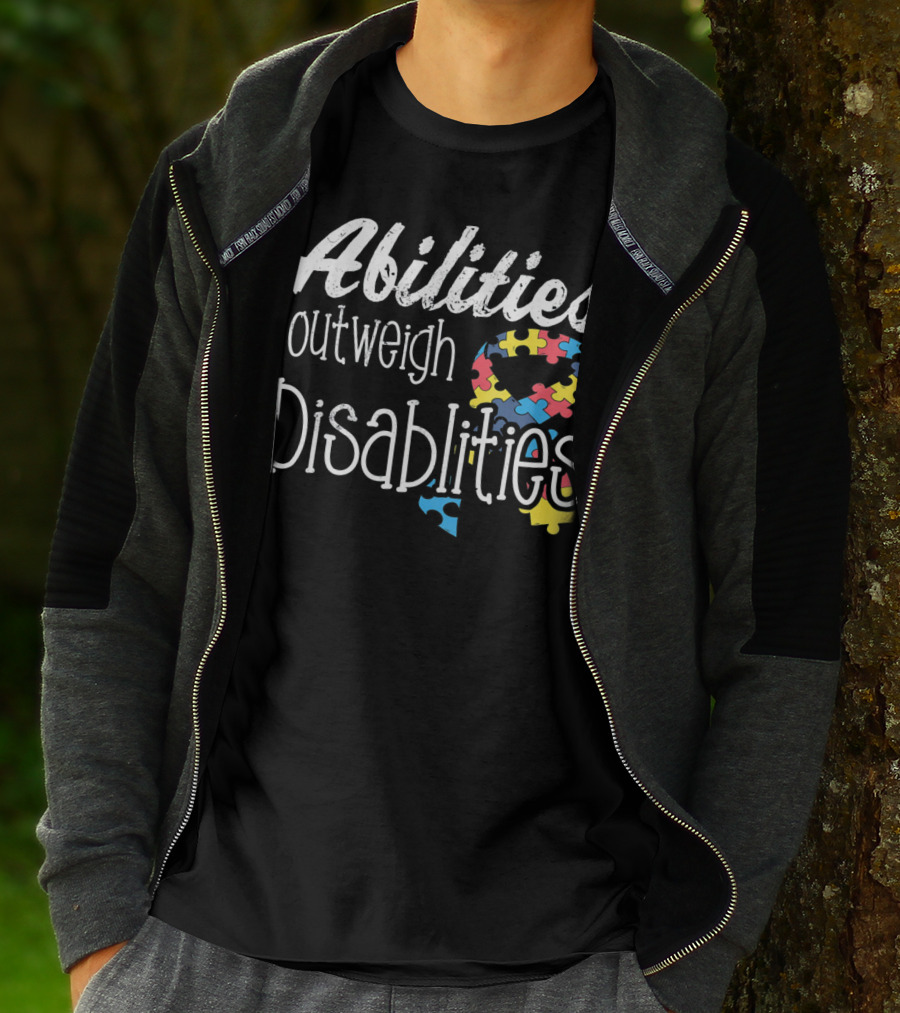 Abilities Outweigh Disabilities Autism Puzzle T-Shirt