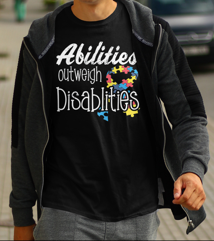 Abilities Outweigh Disabilities Autism Puzzle T-Shirt