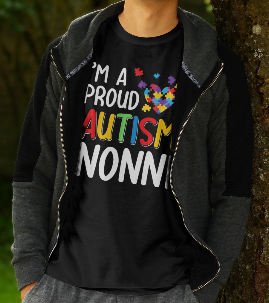 I'm A Proud Autism Nonni Puzzle Heart T-Shirt