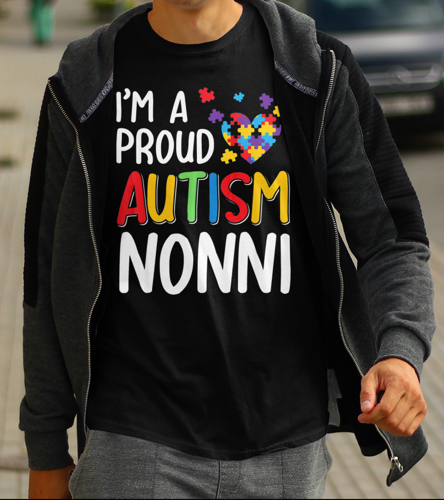 I'm A Proud Autism Nonni Puzzle Heart T-Shirt