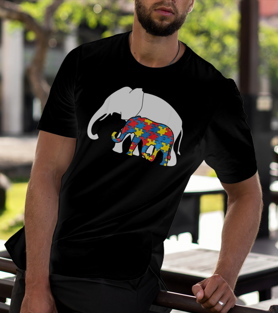 Autism Awareness Puzzle Elephant T-Shirt