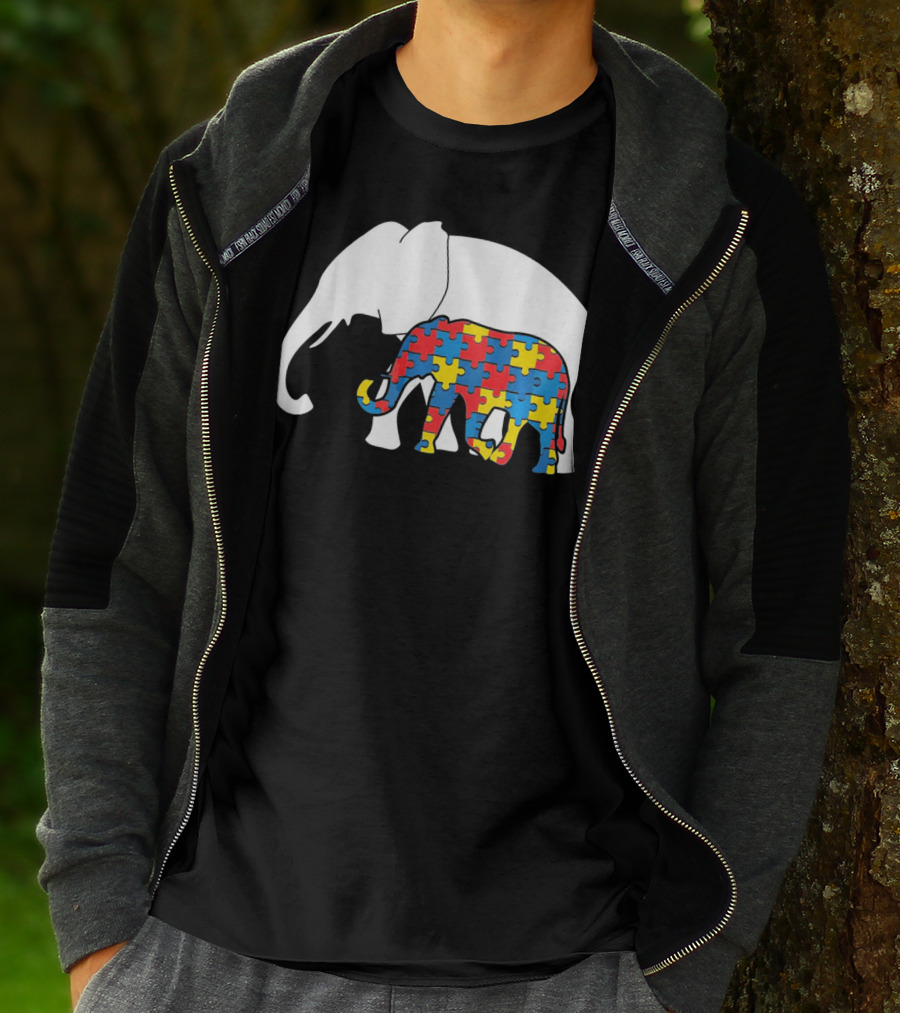 Autism Awareness Puzzle Elephant T-Shirt