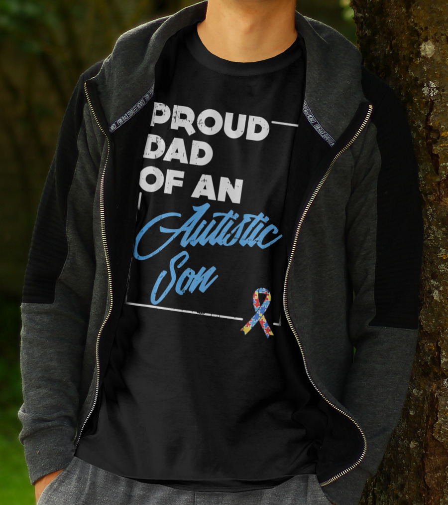 Proud Dad Of An Autistic Son Puzzle T-Shirt