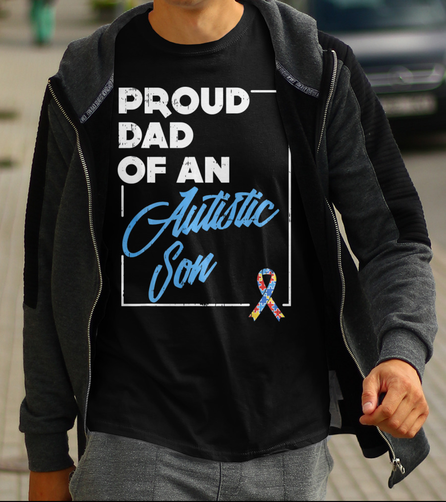Proud Dad Of An Autistic Son Puzzle T-Shirt