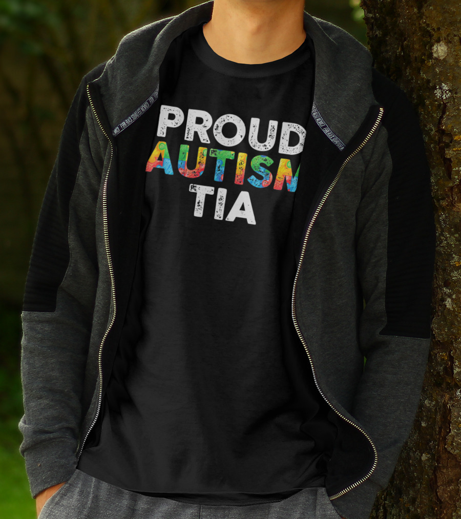 Proud Autism Tia Autism Awareness Colorful Puzzle T-Shirt