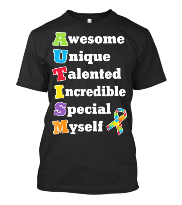 Autism Awesome Unique Talented Incredible Special Myself Awareness Puzzle T-Shirt