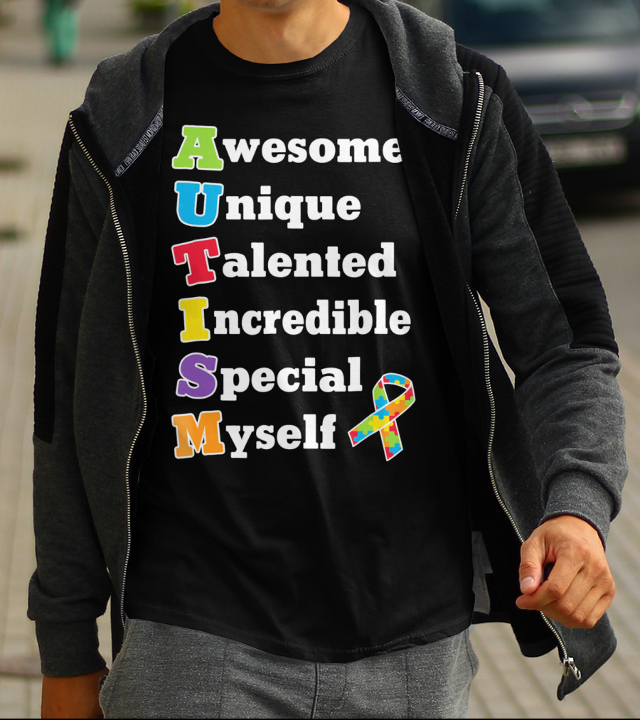 Autism Awesome Unique Talented Incredible Special Myself Awareness Puzzle T-Shirt