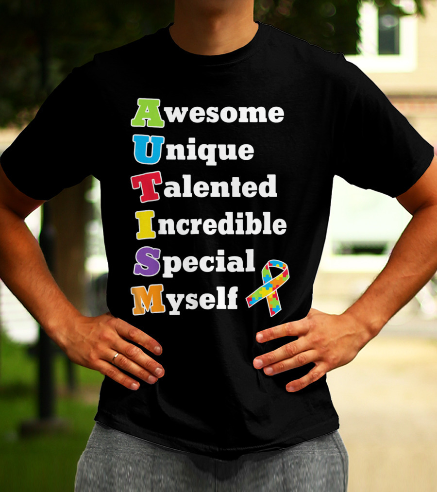 Autism Awesome Unique Talented Incredible Special Myself Awareness Puzzle T-Shirt