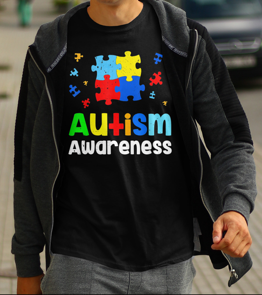 Autism Awareness Puzzle Pieces Heart Aut T-Shirt