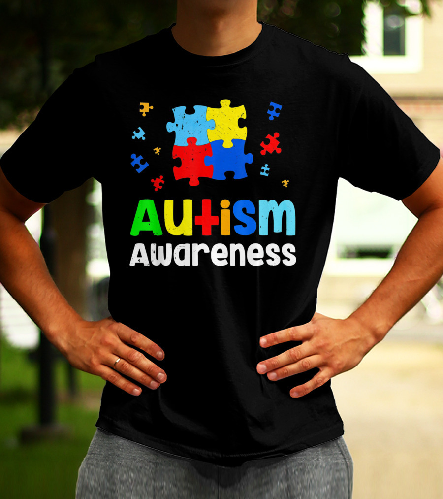 Autism Awareness Puzzle Pieces Heart Aut T-Shirt