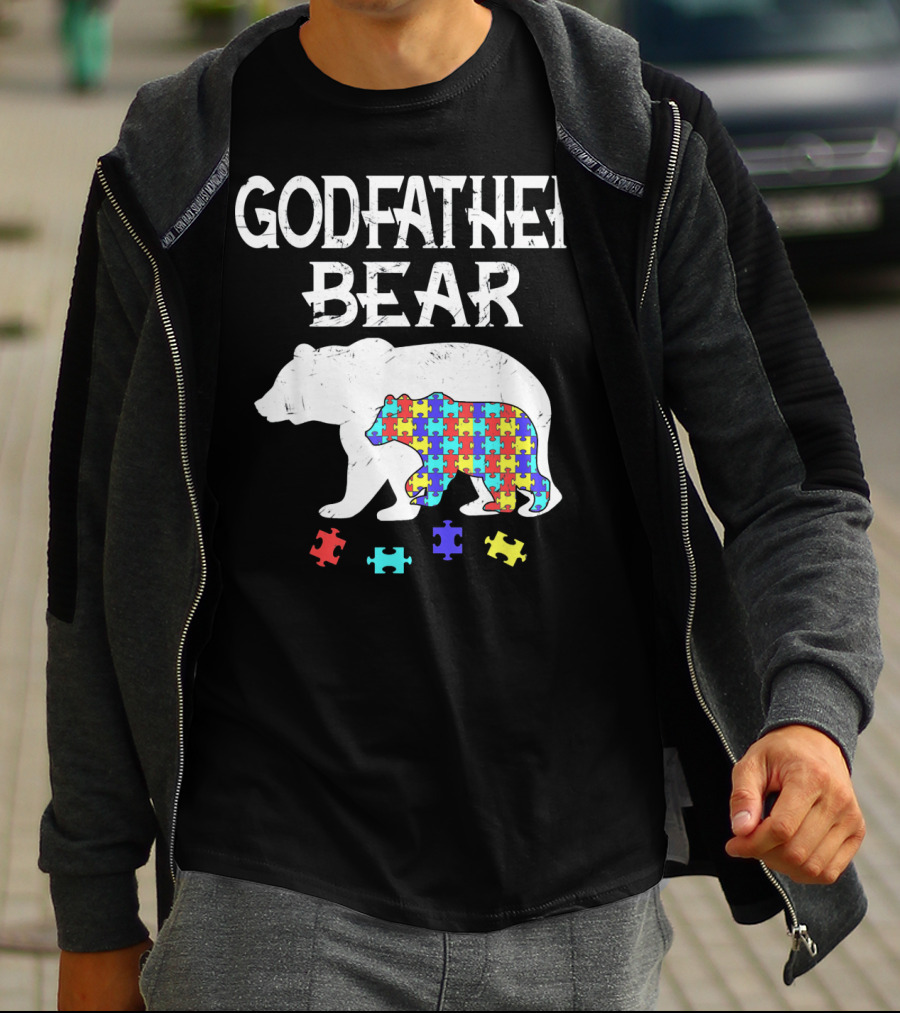 Godfather Bear Autism Awareness Puzzle T-Shirt