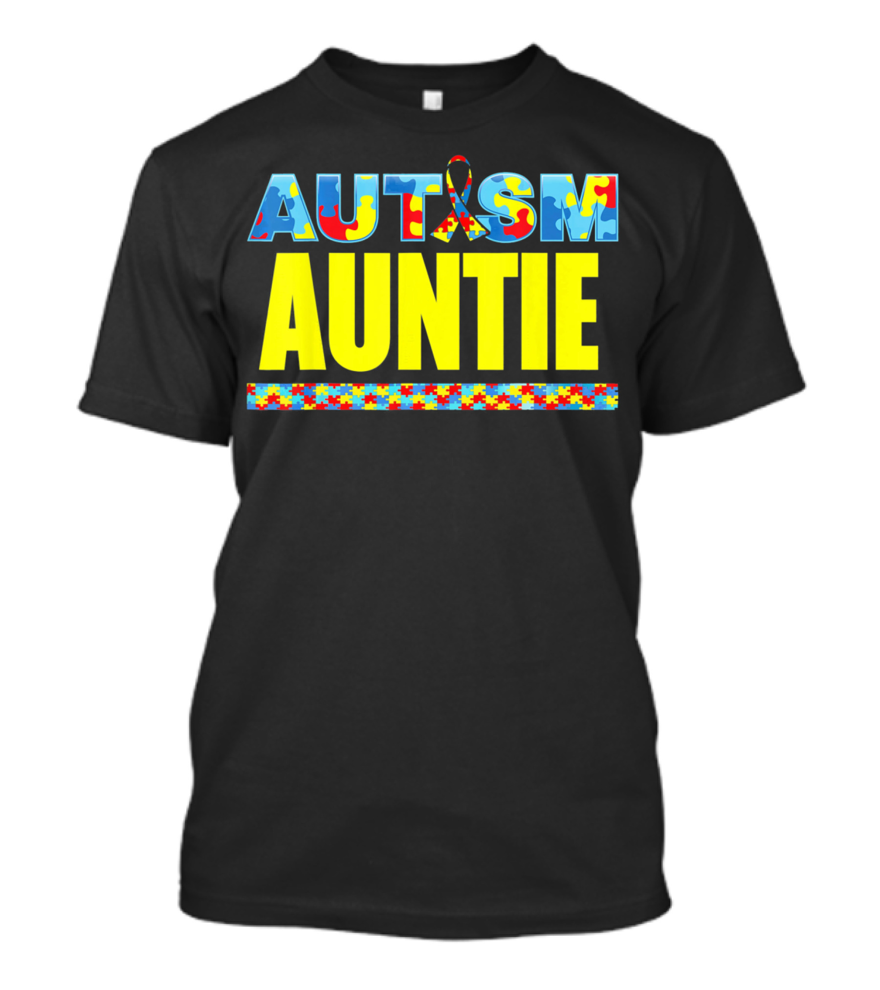 Autism Auntie Puzzle Ribbon Awareness Support T-Shirt