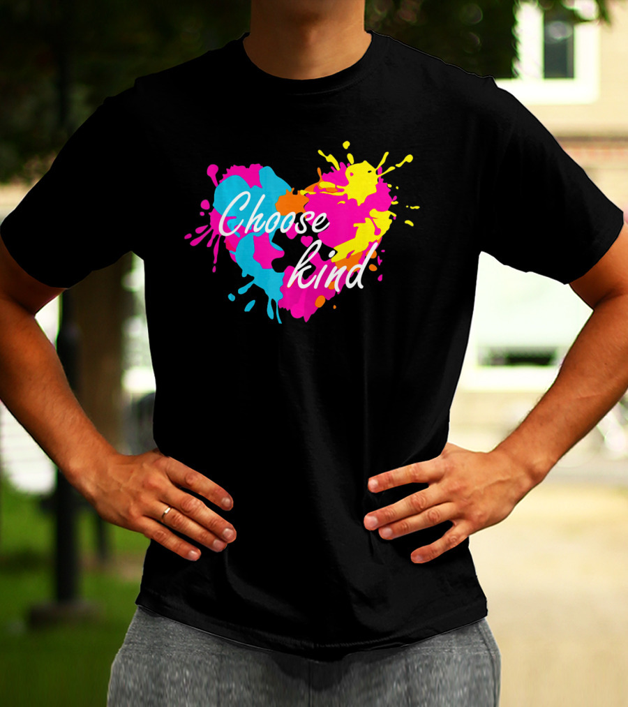 Choose Kind Colorful Heart Autism Awareness T-Shirt