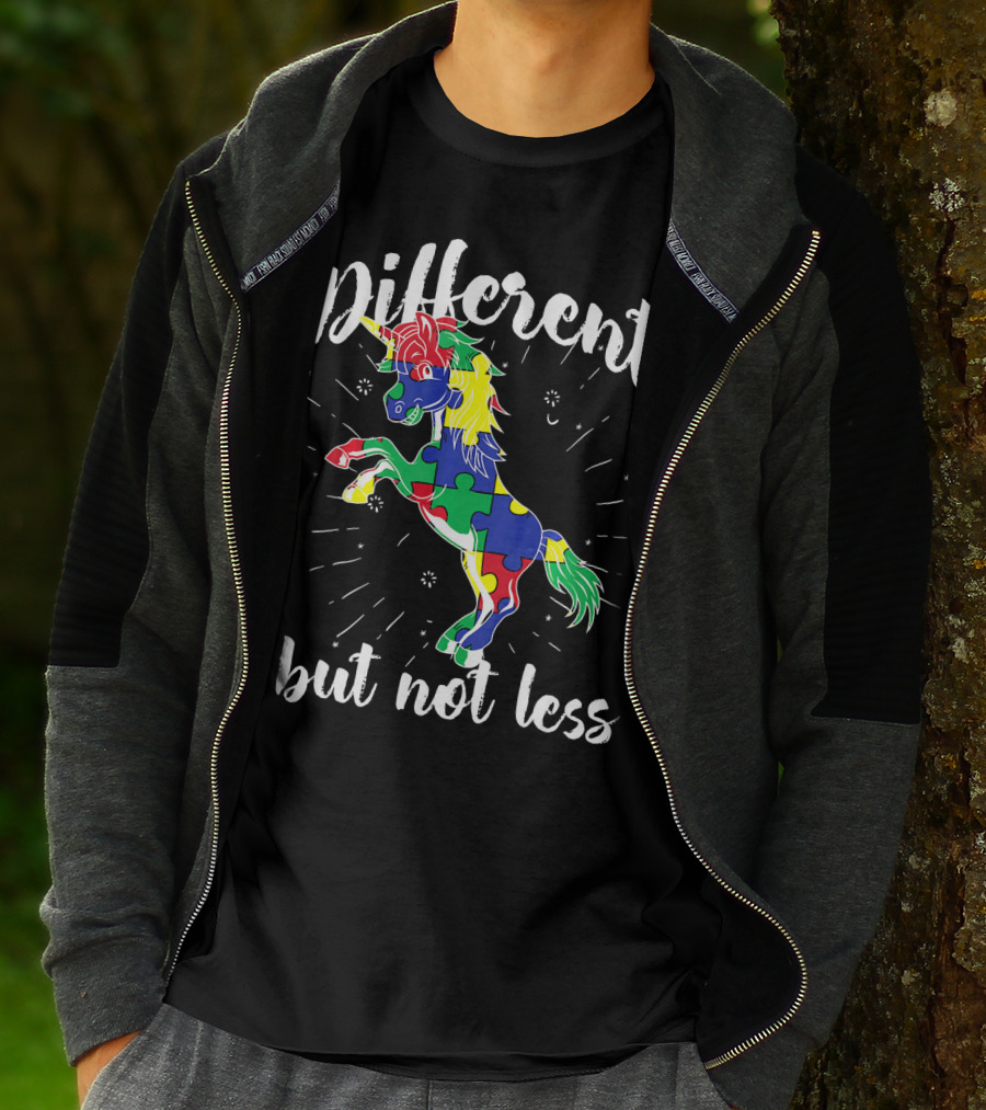 Different Not Less Unicorn Autism Awareness T-Shirt