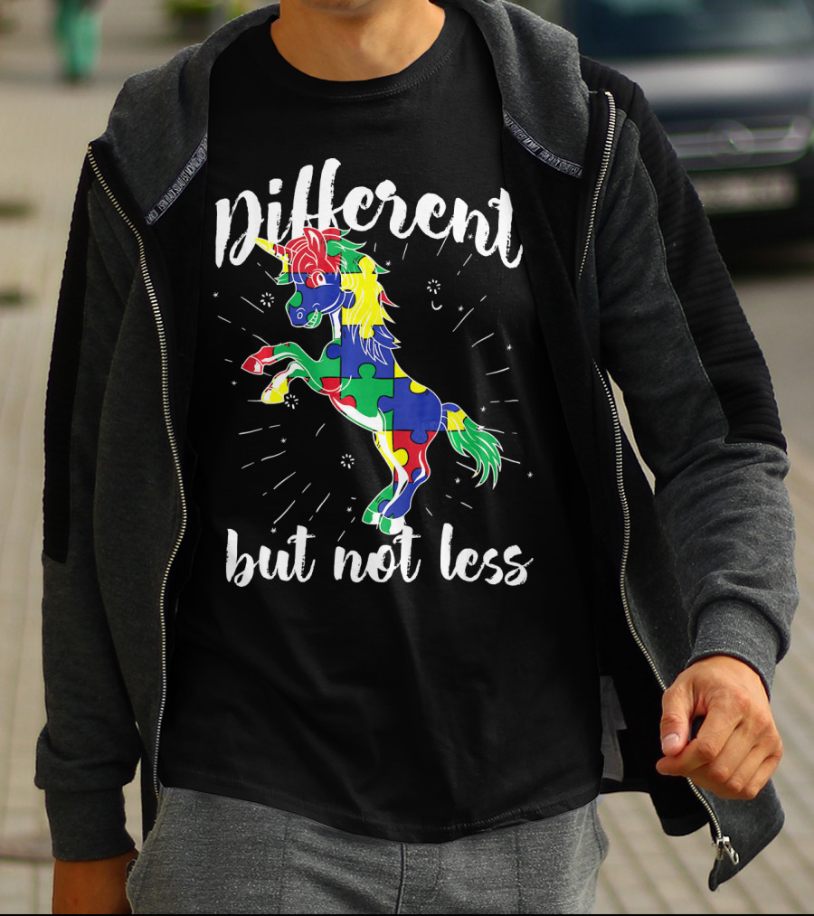 Different Not Less Unicorn Autism Awareness T-Shirt