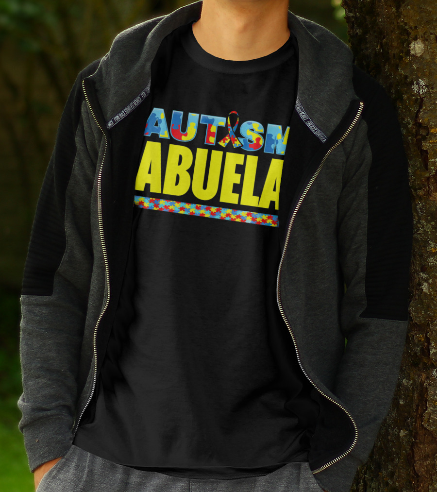Autism Awareness Abuela Puzzle Ribbon Support T-Shirt