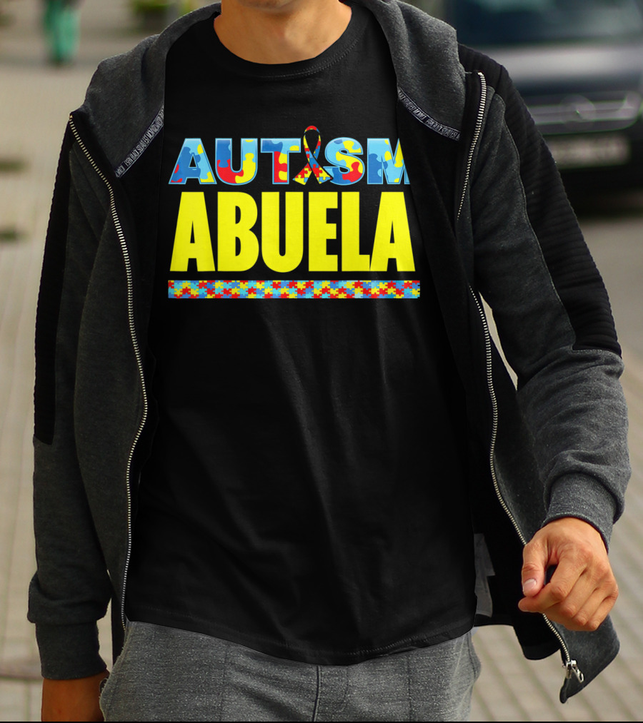 Autism Awareness Abuela Puzzle Ribbon Support T-Shirt