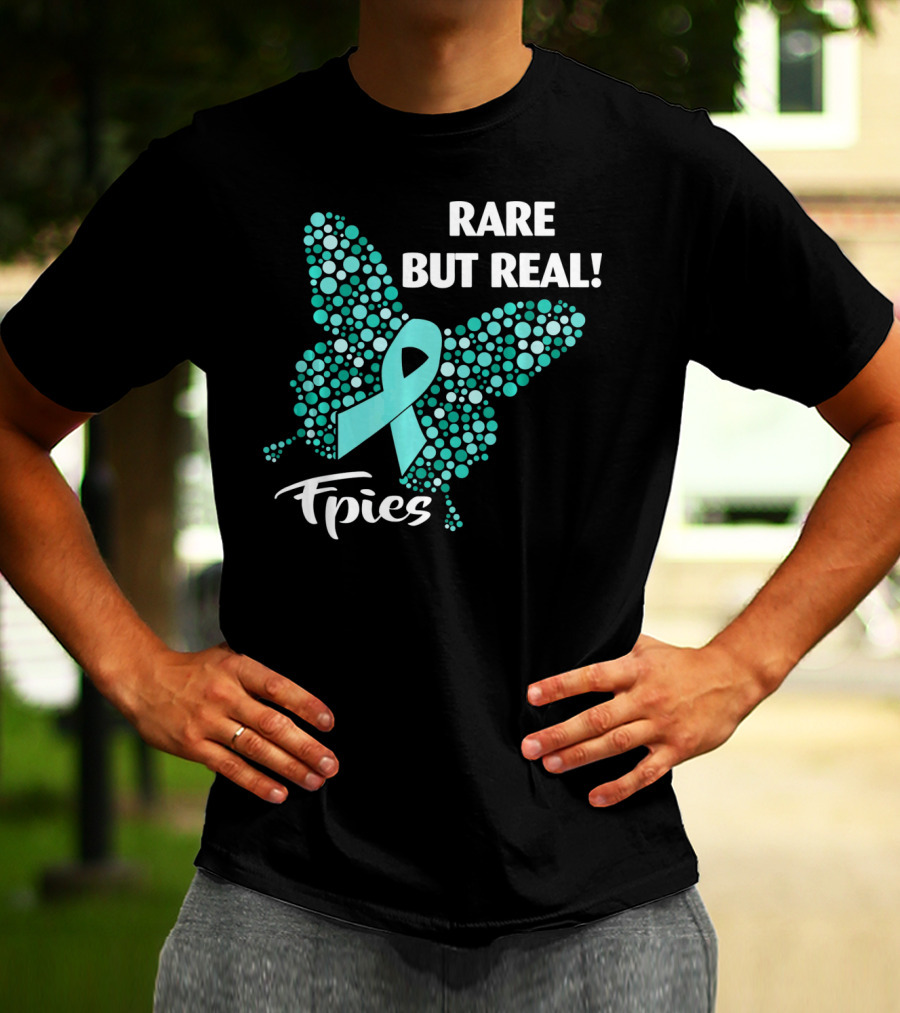 Rare But Real FPIES Awareness Ribbon Butterfly T-Shirt