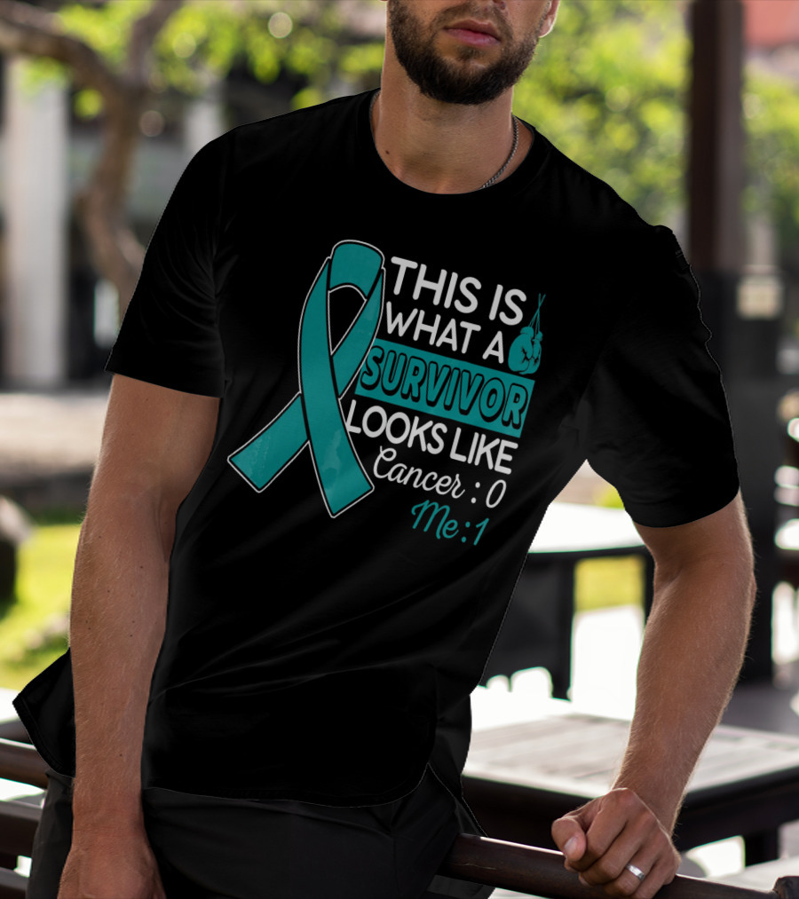 This Is What A Survivor Looks Like Cancer 0 Me 1 T-Shirt