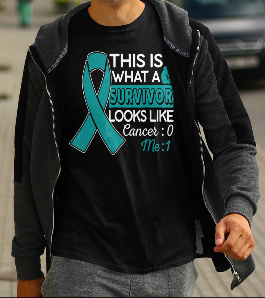 This Is What A Survivor Looks Like Cancer 0 Me 1 T-Shirt