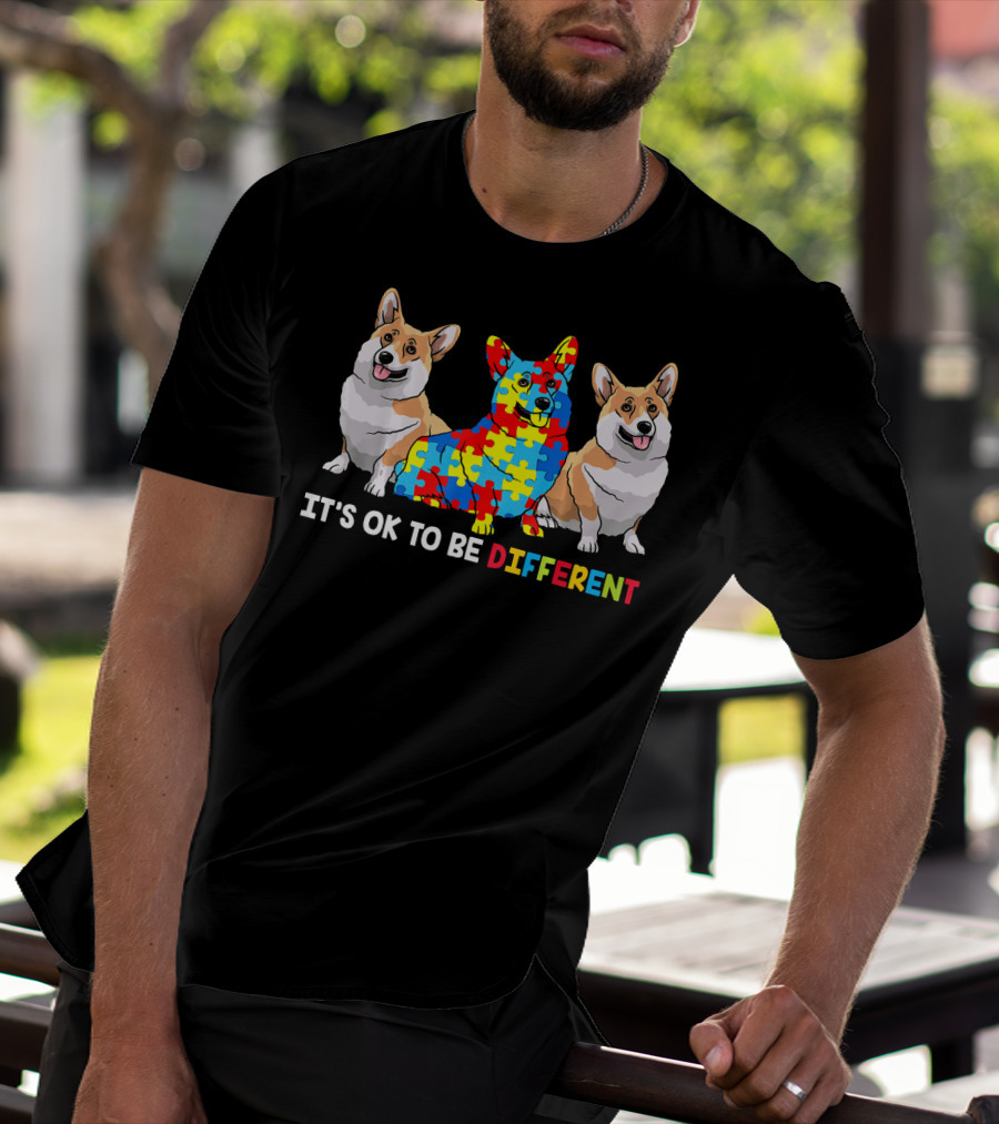 It's OK To Be Different Corgi Autism Awareness T-Shirt